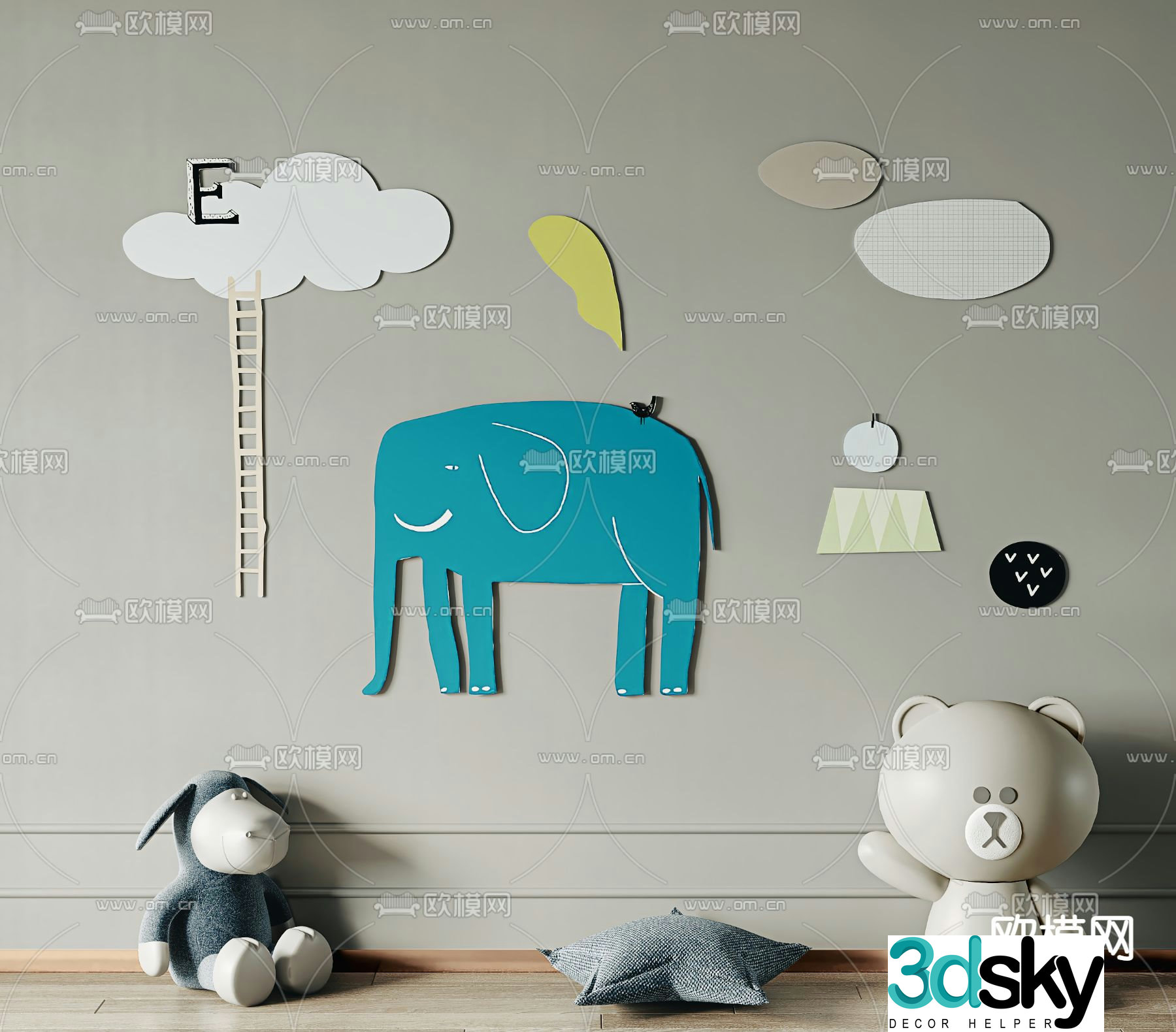 Modern children’s wall decoration toys 3d model