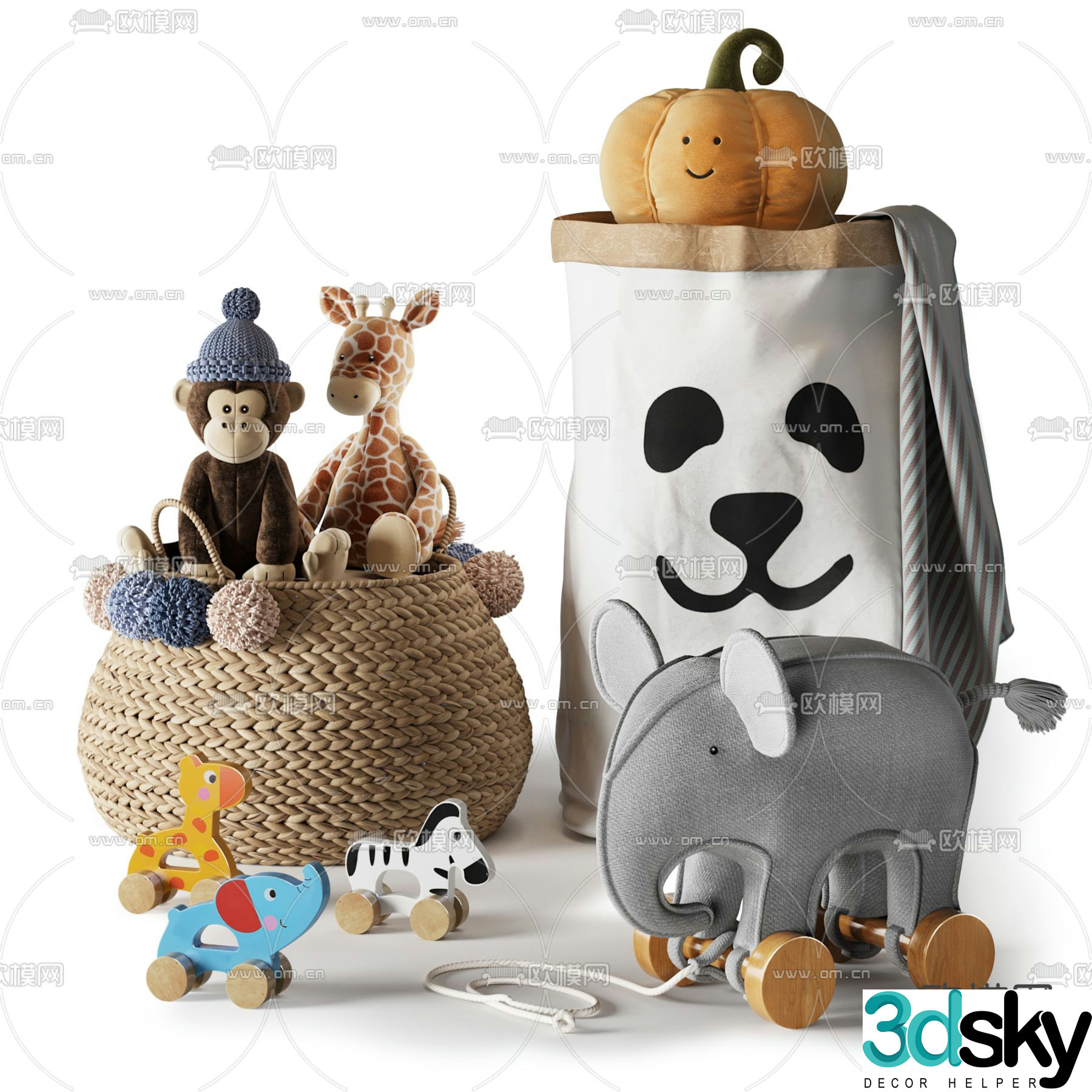 Modern children’s doll toy 3d model