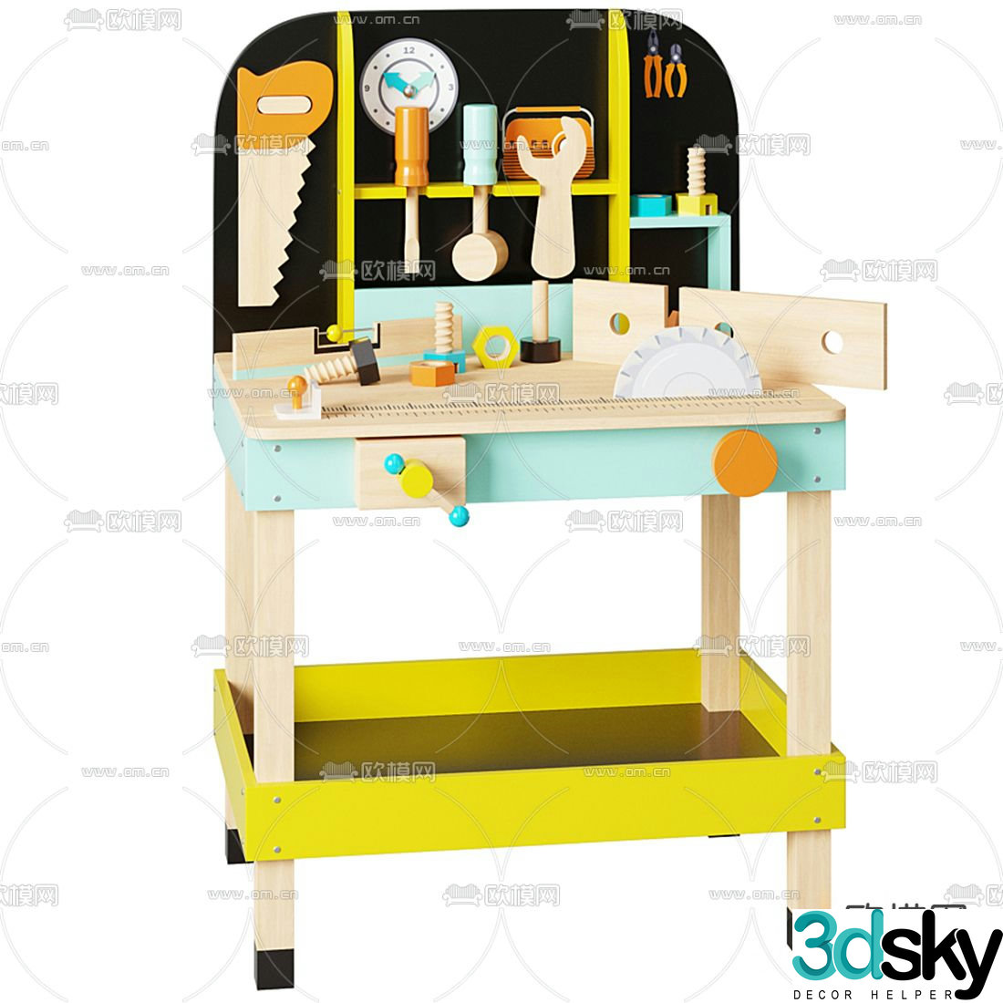 Modern children’s toy table 3d model