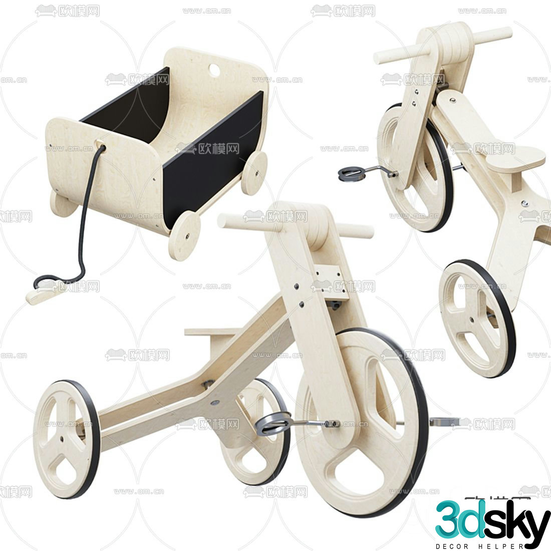 Modern children’s toy car 3d model
