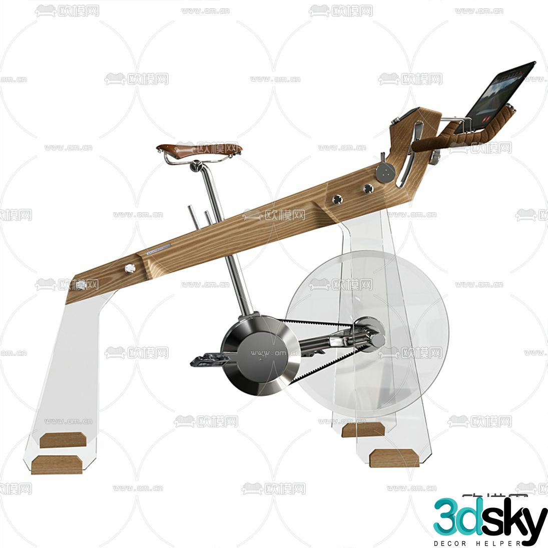 Modern spinning bike fitness equipment 3d model