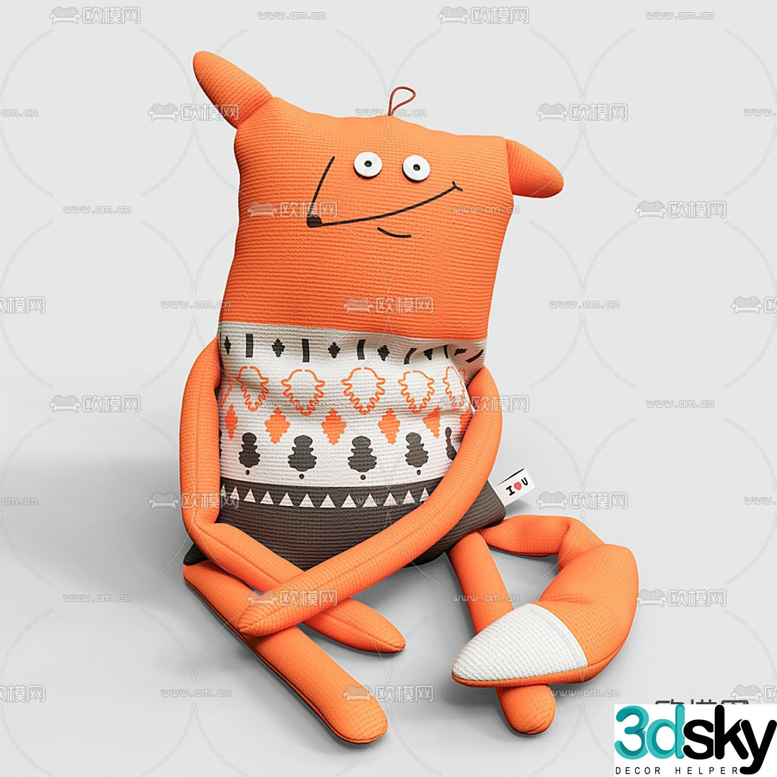Modern fabric children’s doll 3d model