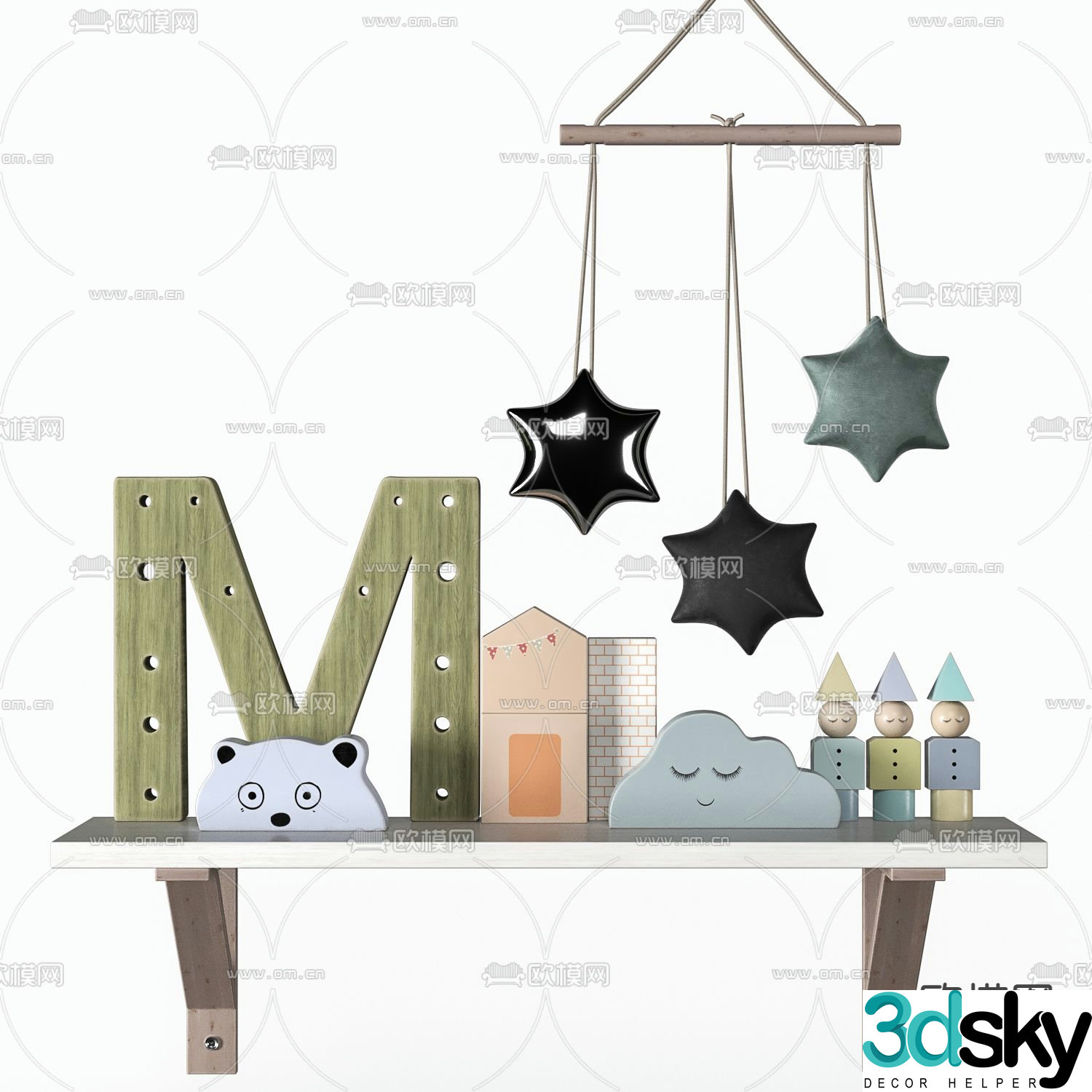 Modern children’s wall cabinet ornaments 3d model