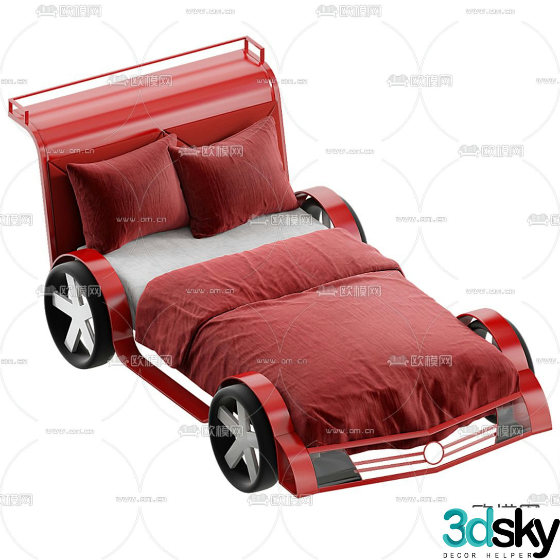Modern car children’s bed 3d model