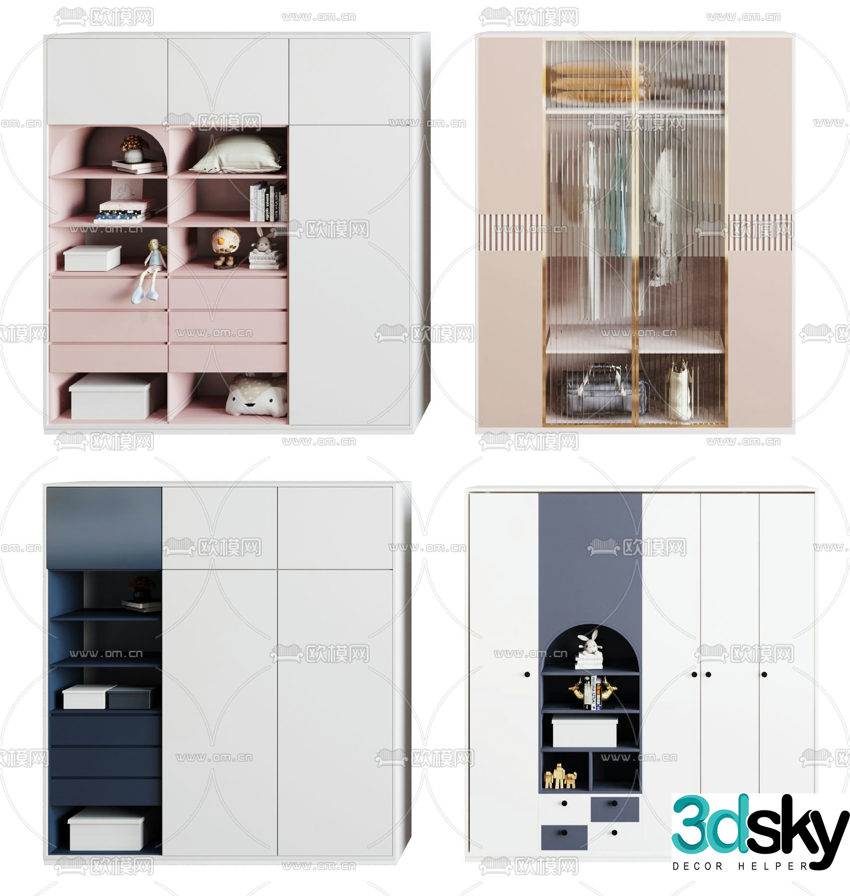 Modern children’s wardrobe 3d model