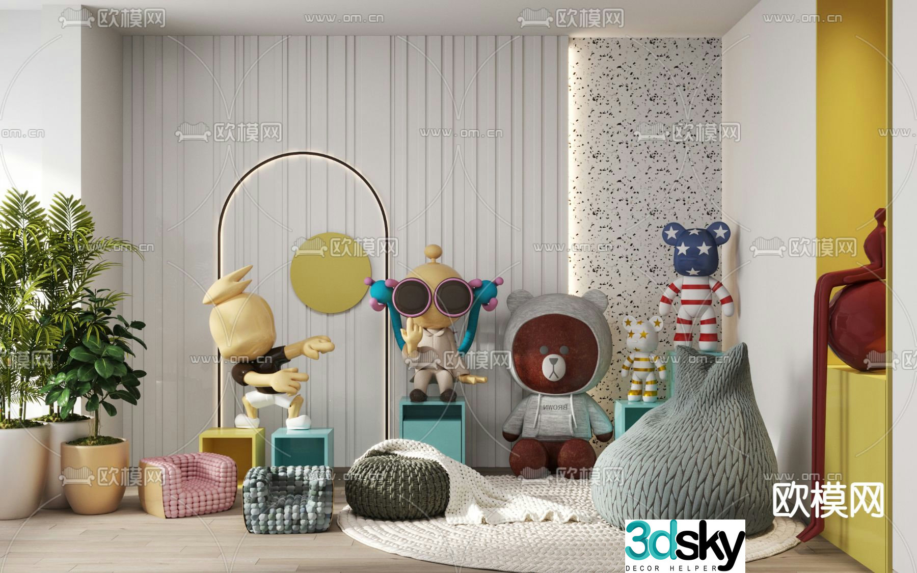 Modern cartoon doll ornaments 3d model