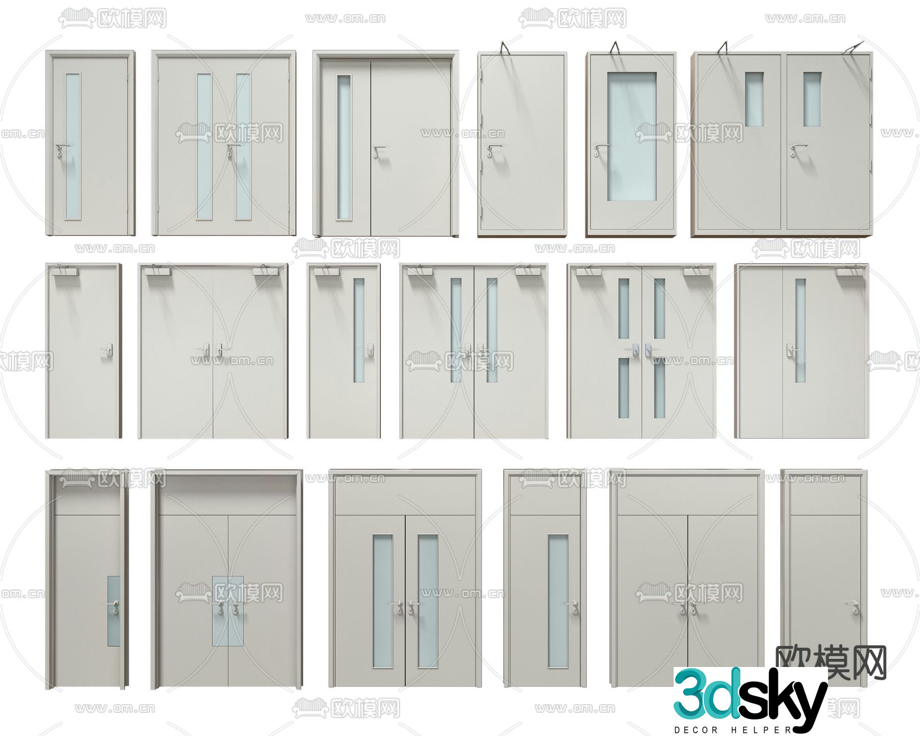 Modern fire door fire door 3d model