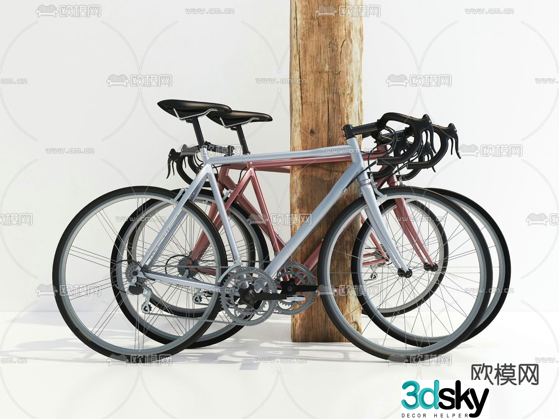 Modern bicycle mountain bike 3d model