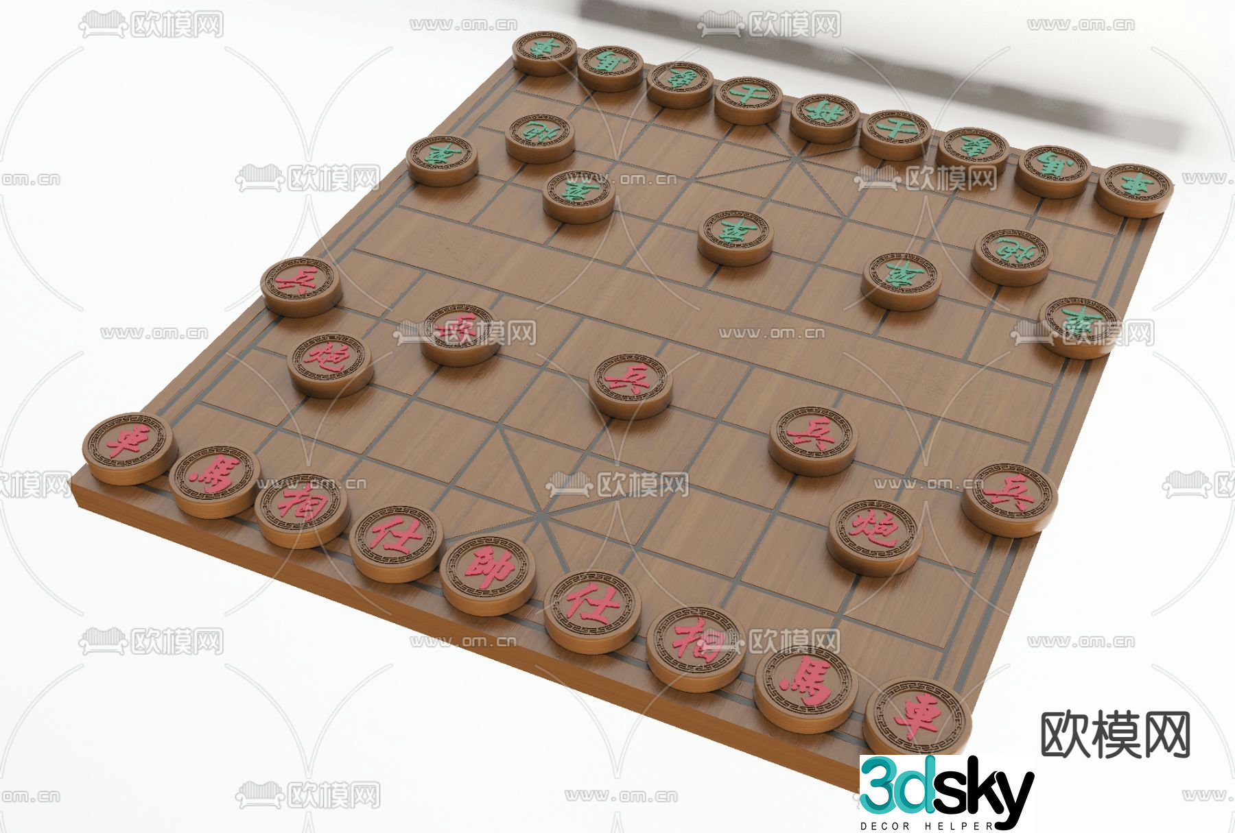 New Chinese style Chinese chess free 3d model