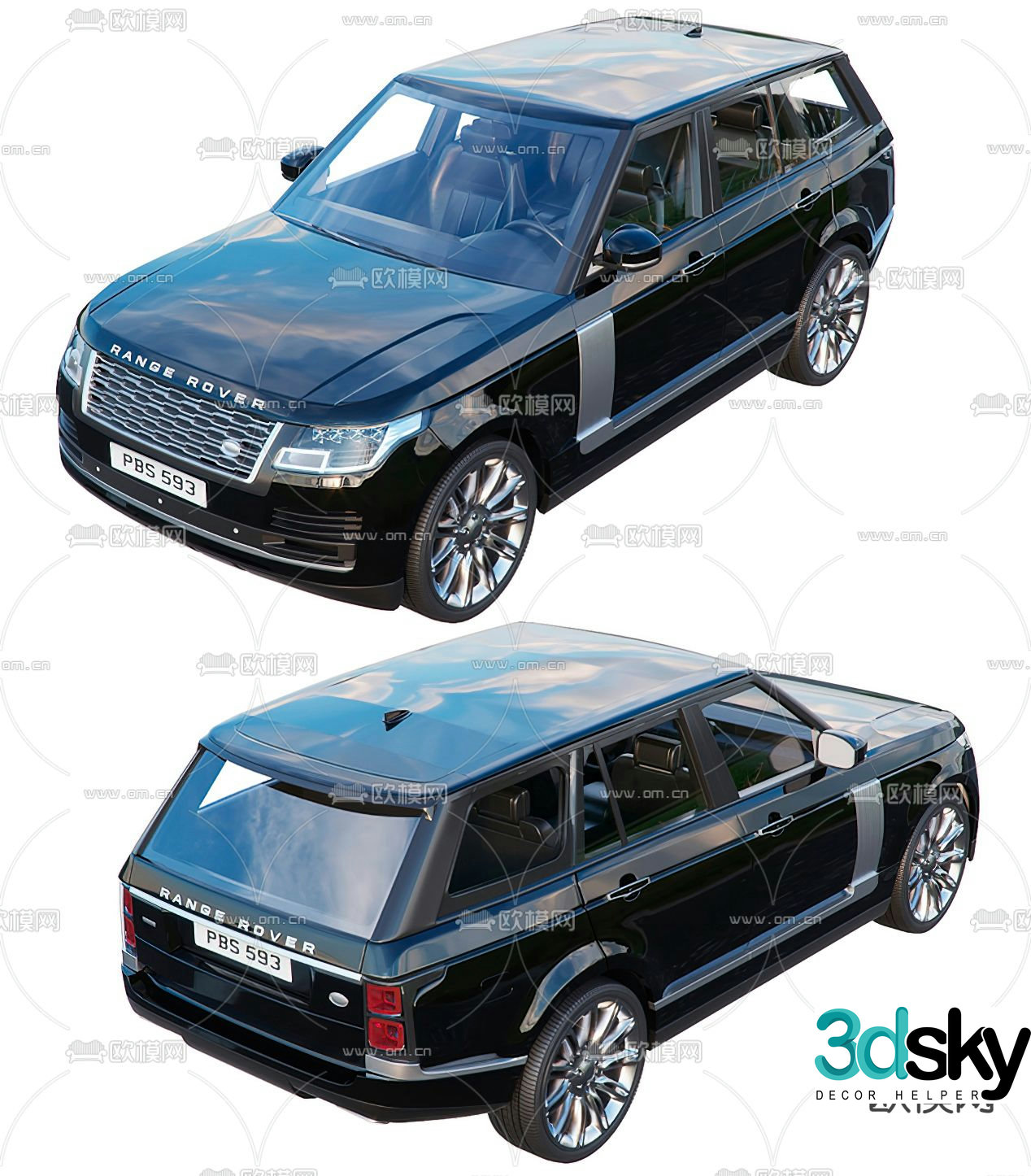 Modern Land Rover off-road vehicle 3d model