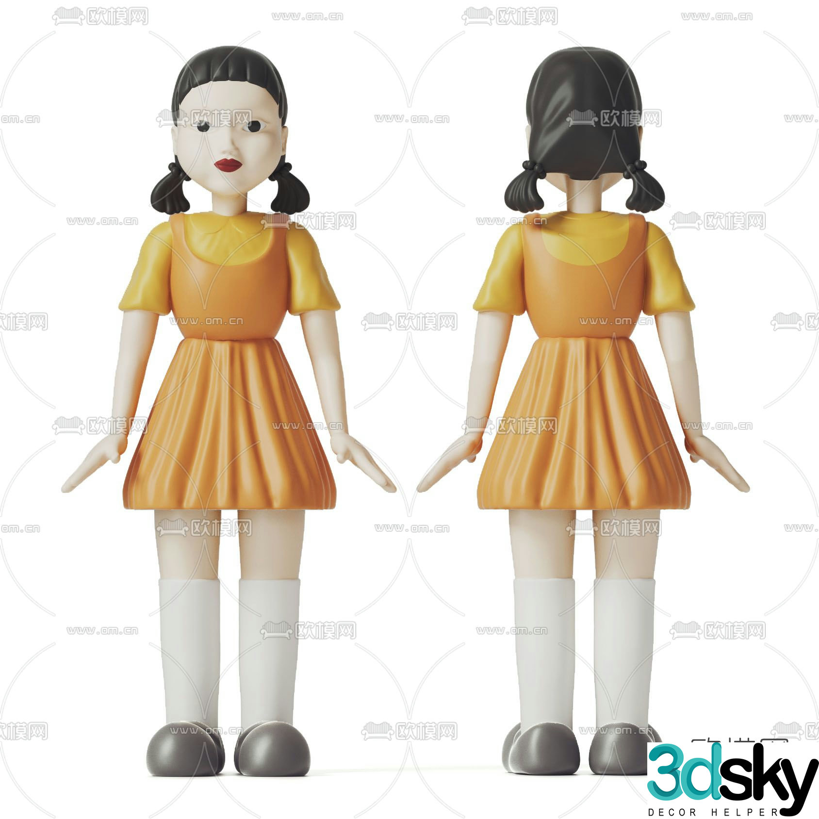 Modern squid game doll 3d model