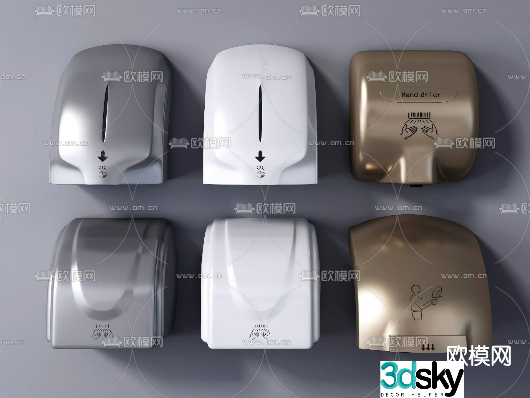 Modern dryer hand dryer 3d model