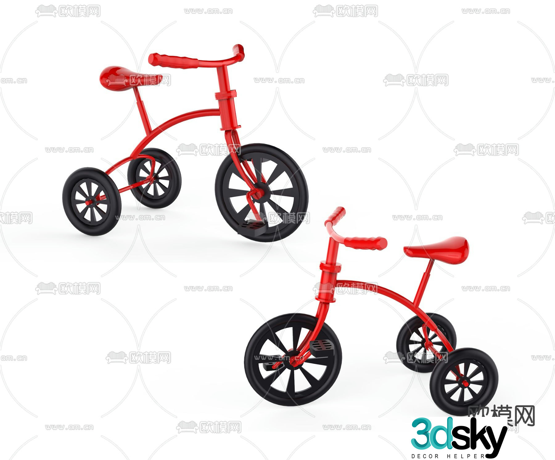 Modern children’s bicycle 3d model