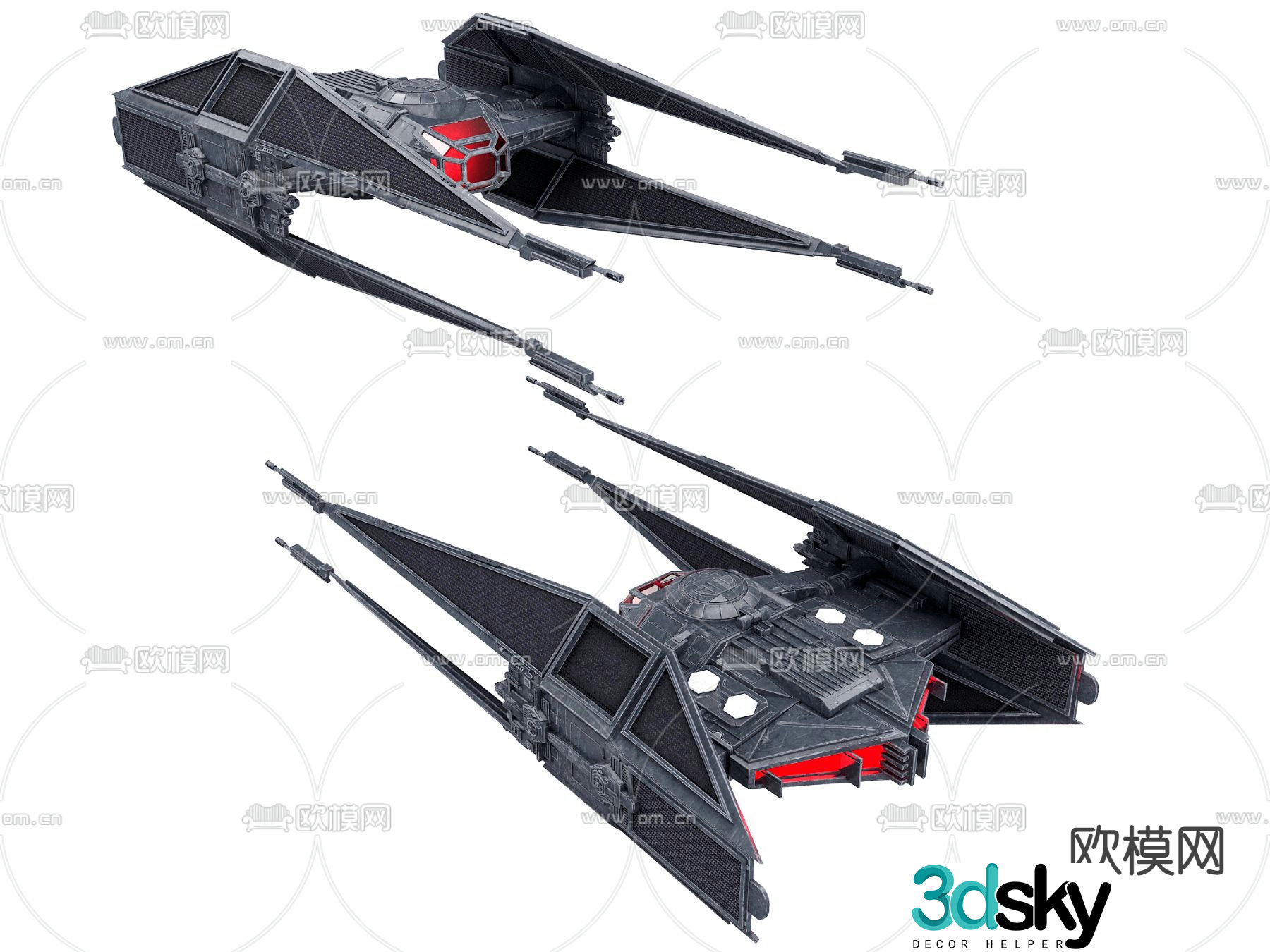 Modern futuristic mecha fighter toy 3d model