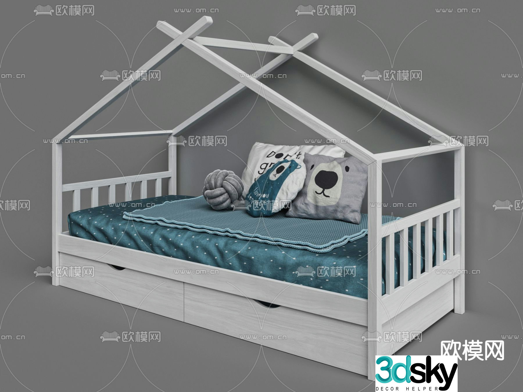 Modern children’s bed 3d model