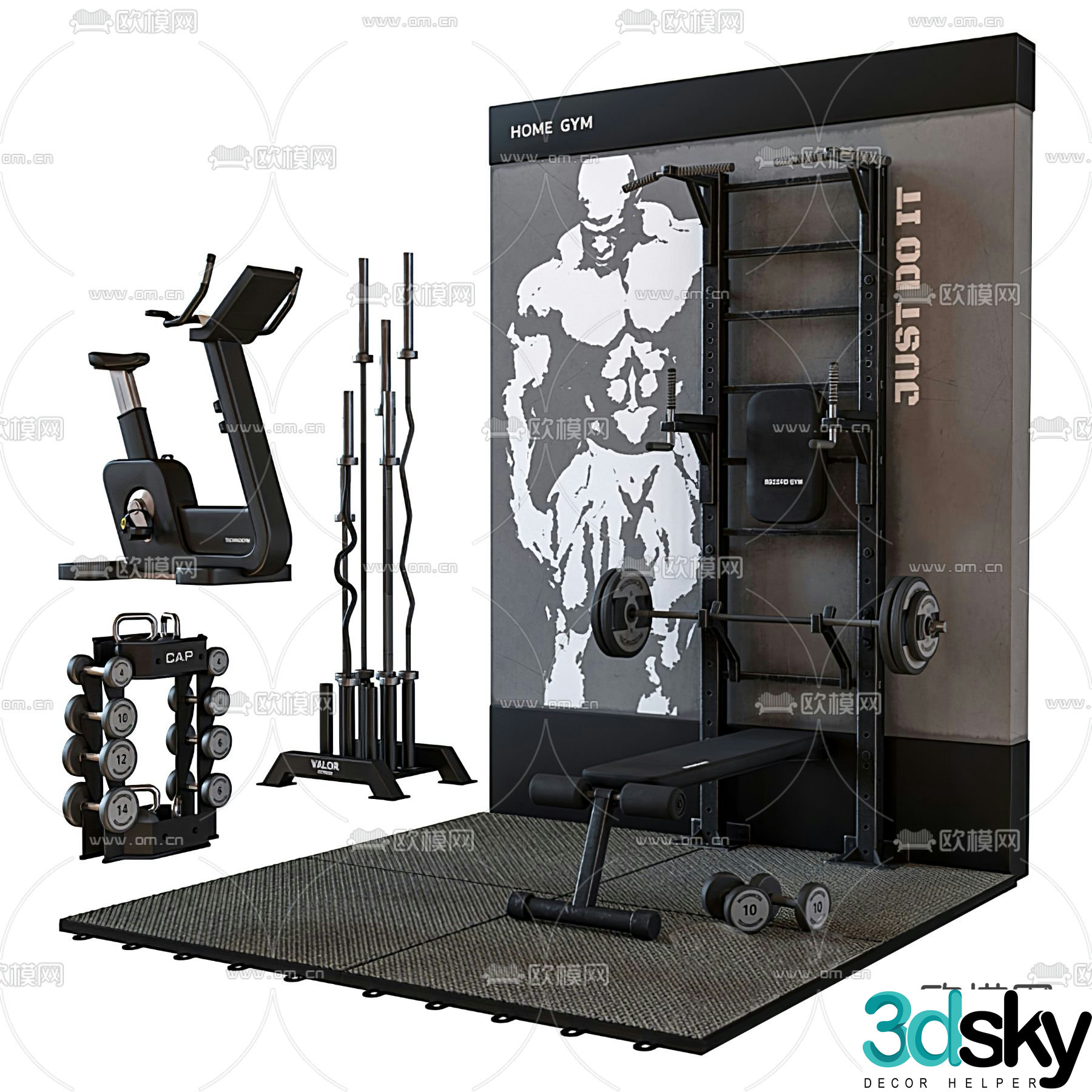 Modern sports equipment 3d model