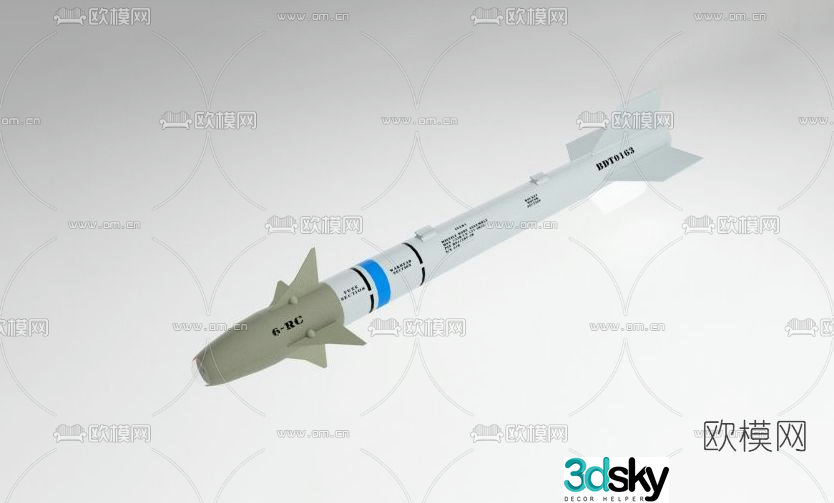 Modern missile free 3d model