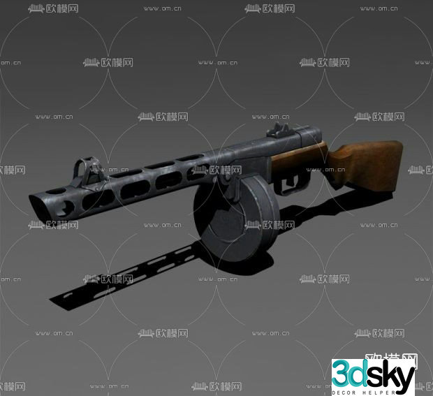 Modern submachine gun free 3d model