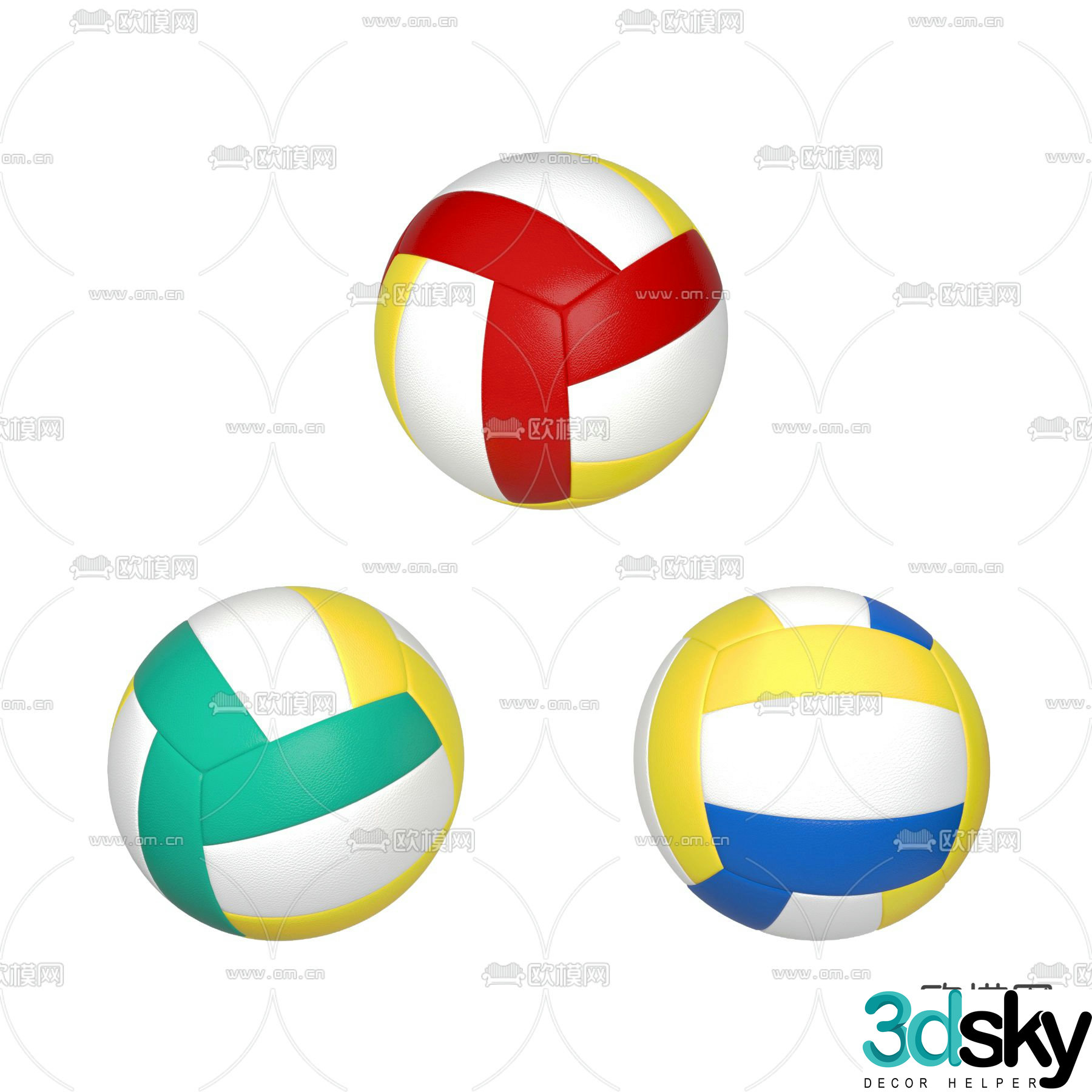 Modern volleyball 3d model
