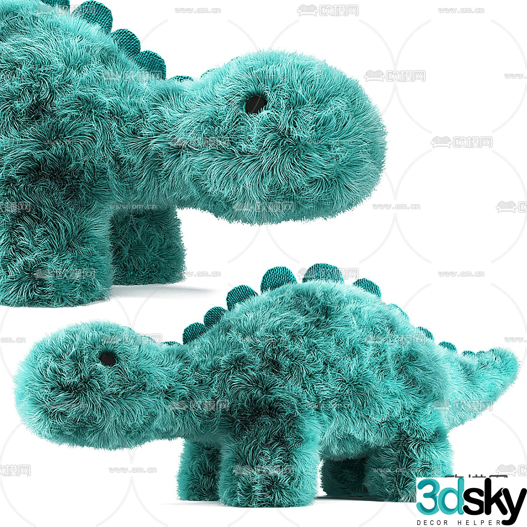 Modern dinosaur plush toy 3d model