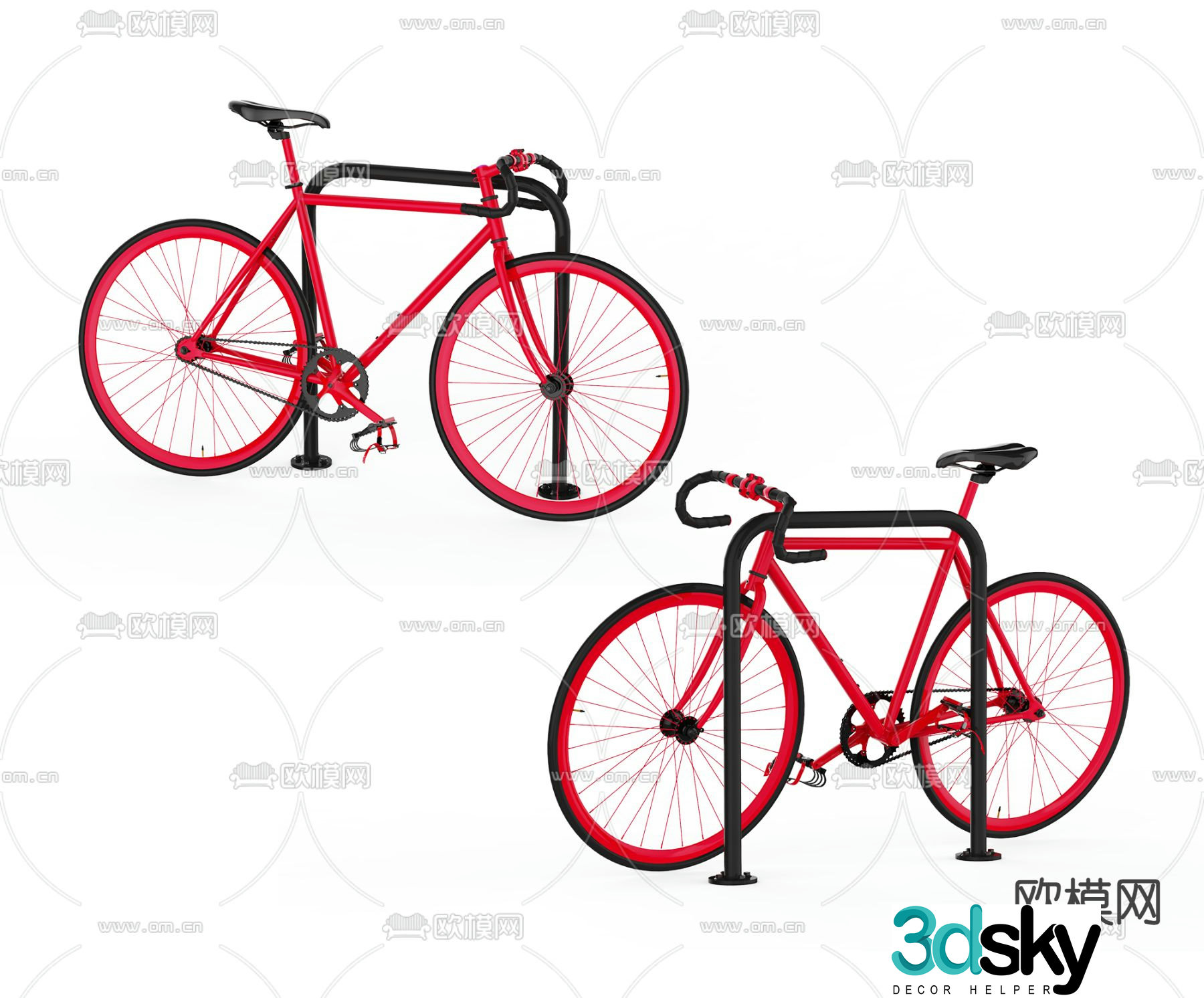 Modern road cycling bicycle 3d model
