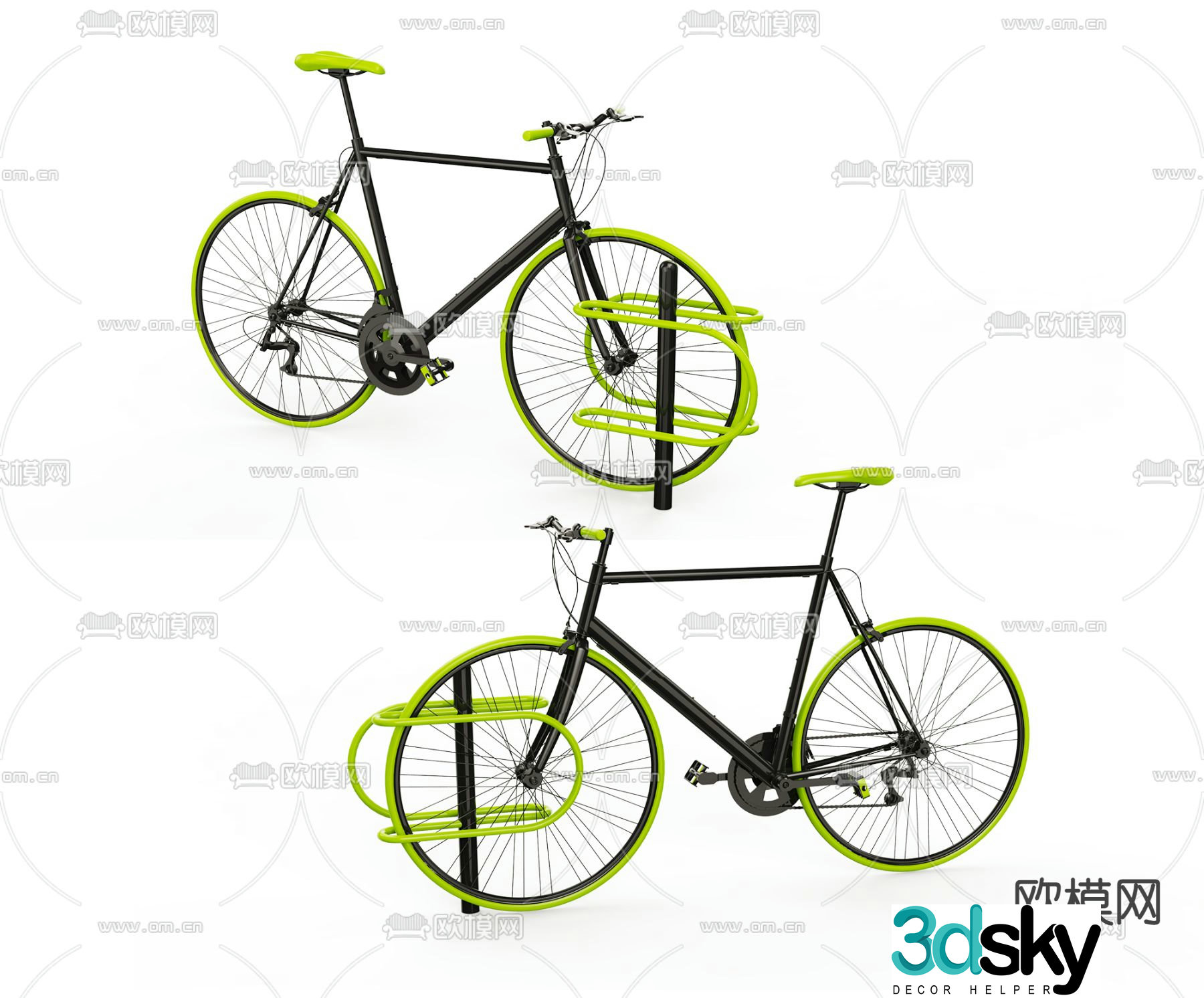 Modern mountain bike bicycle 3d model