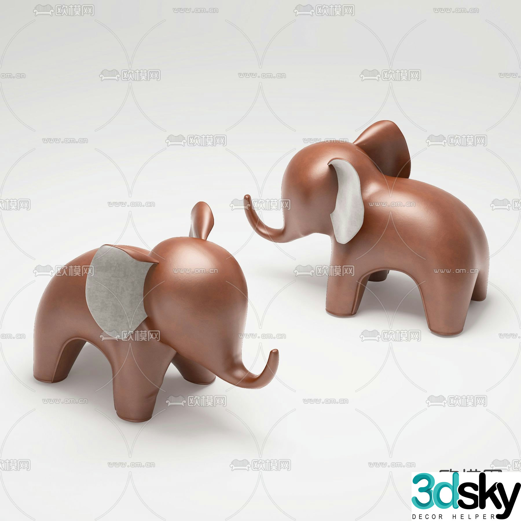 Modern elephant toy 3d model