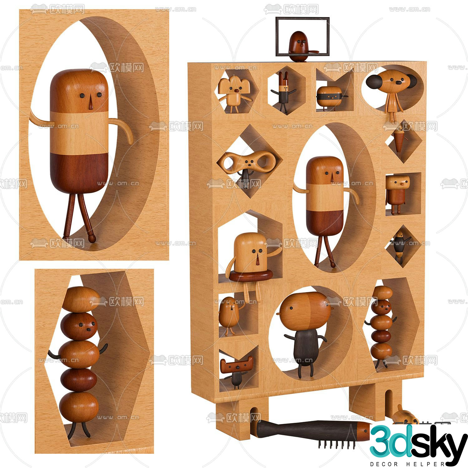 Modern puppet doll toy cabinet 3d model