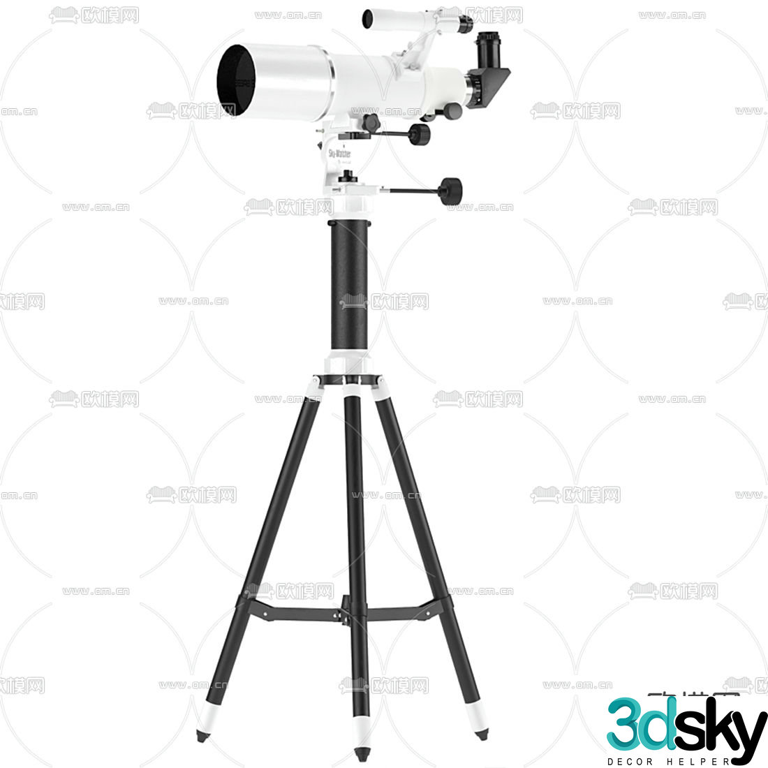 Modern astronomical telescope 3d model