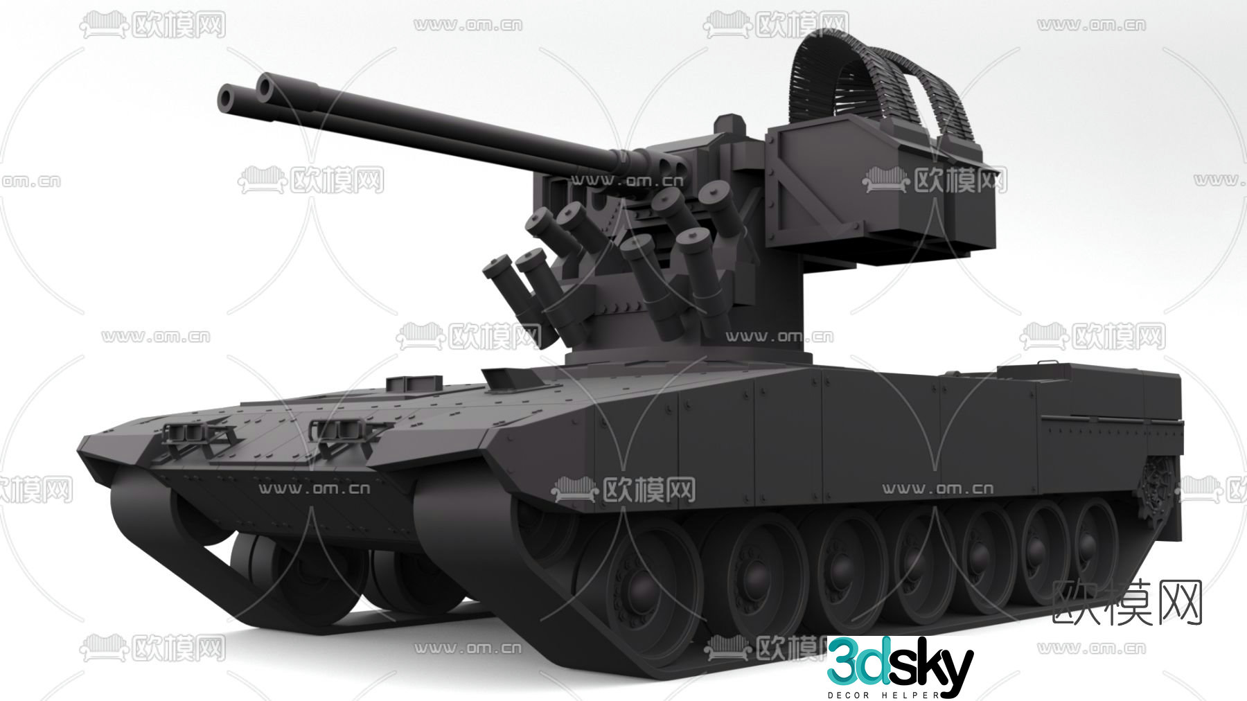 Modern armored anti-aircraft vehicle free 3d model