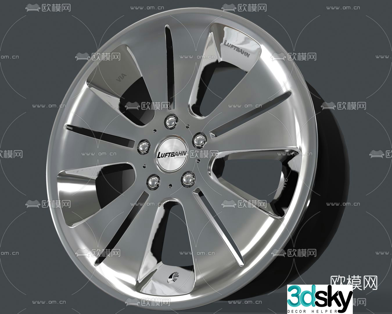 Modern wheel free 3d model