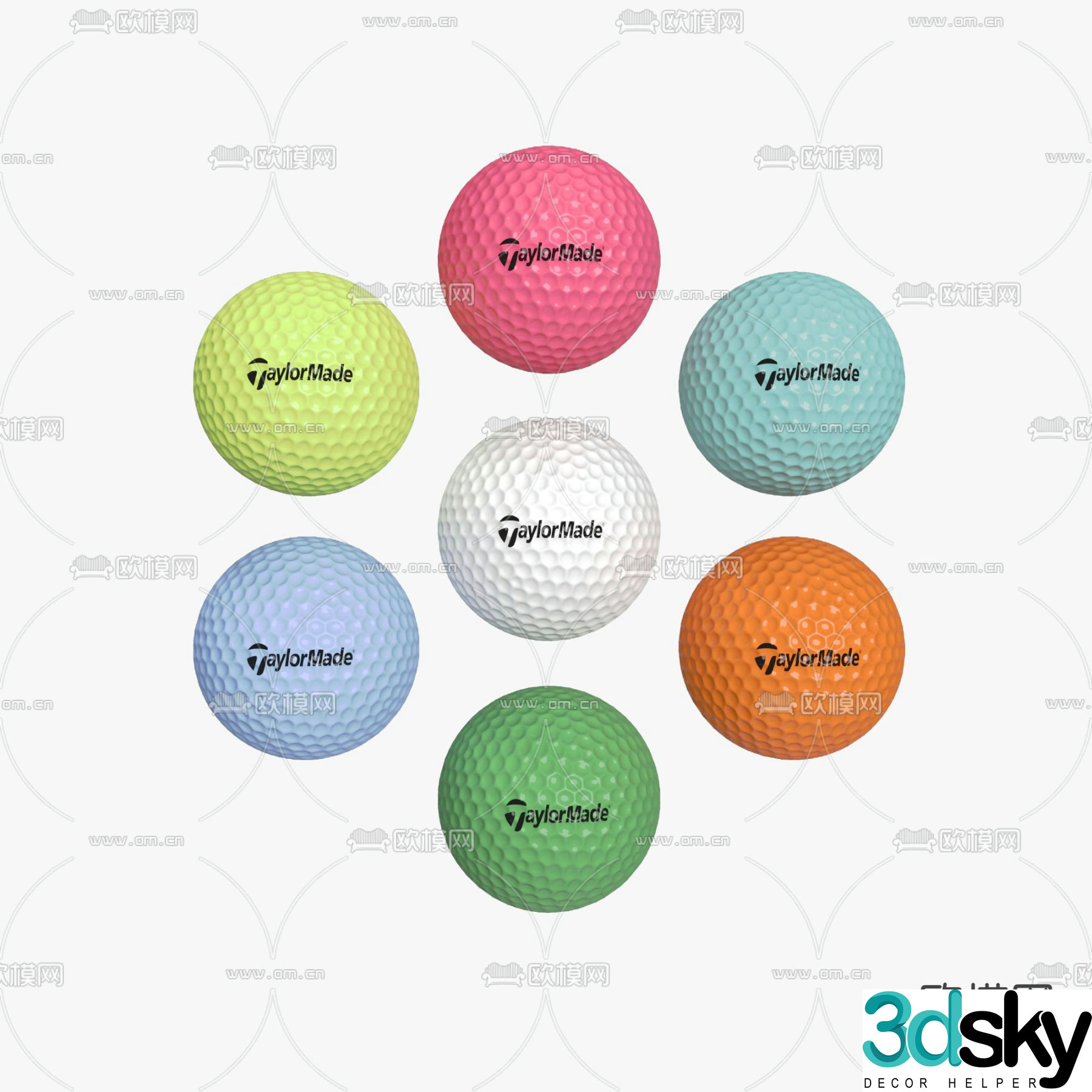 Modern golf ball 3d model