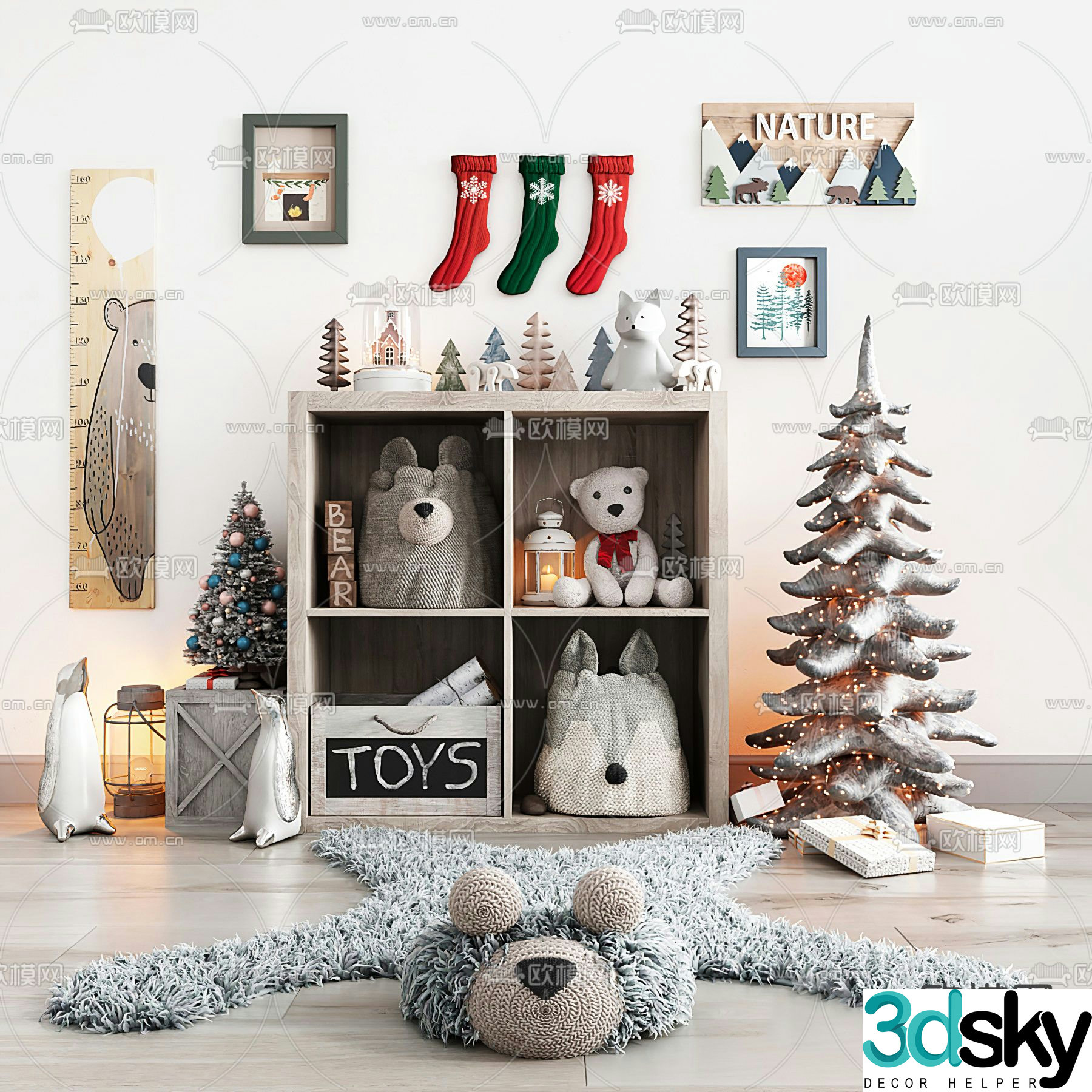 Modern children’s Christmas plush toy 3d model