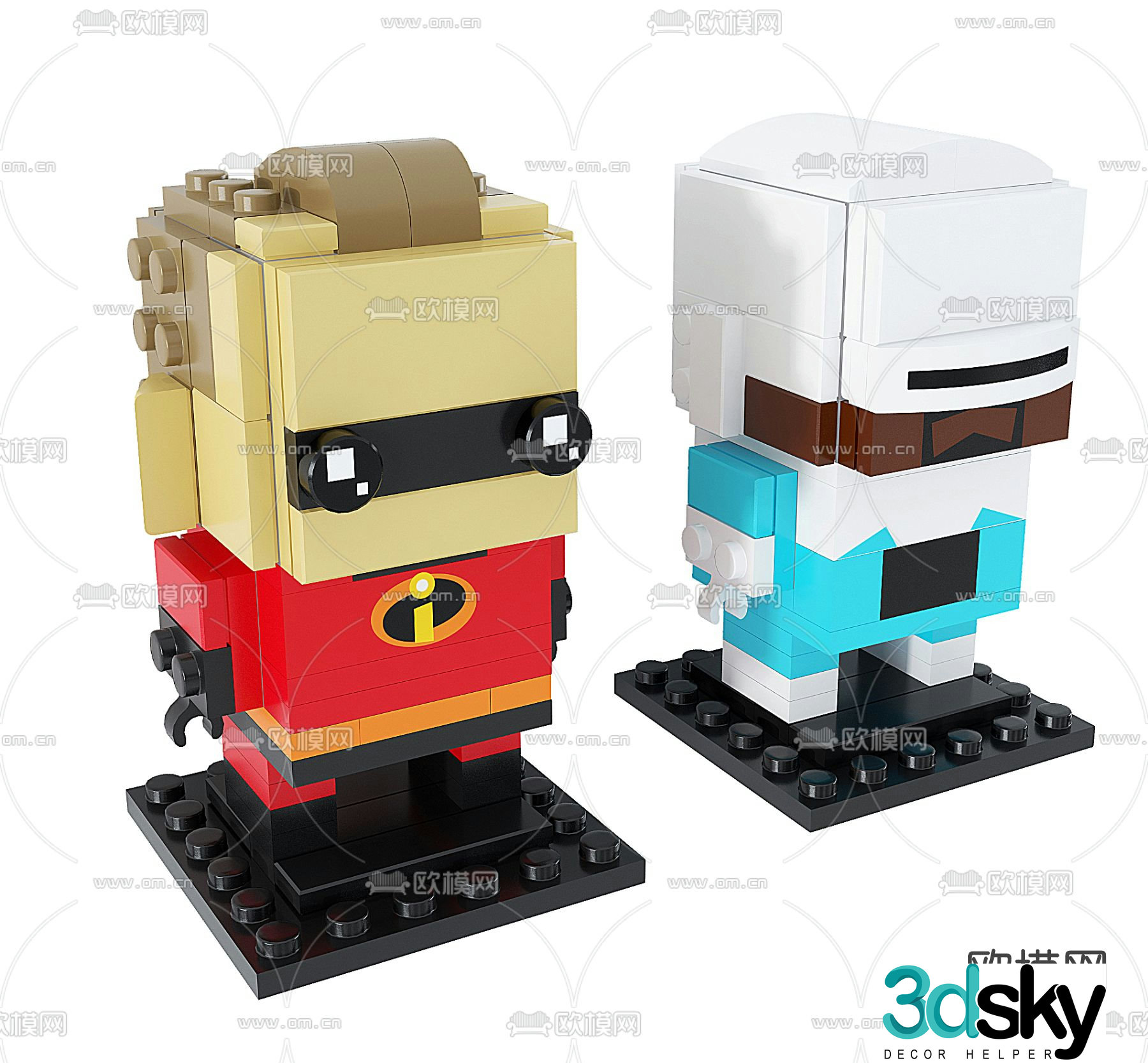 Modern lego building toy 3d model