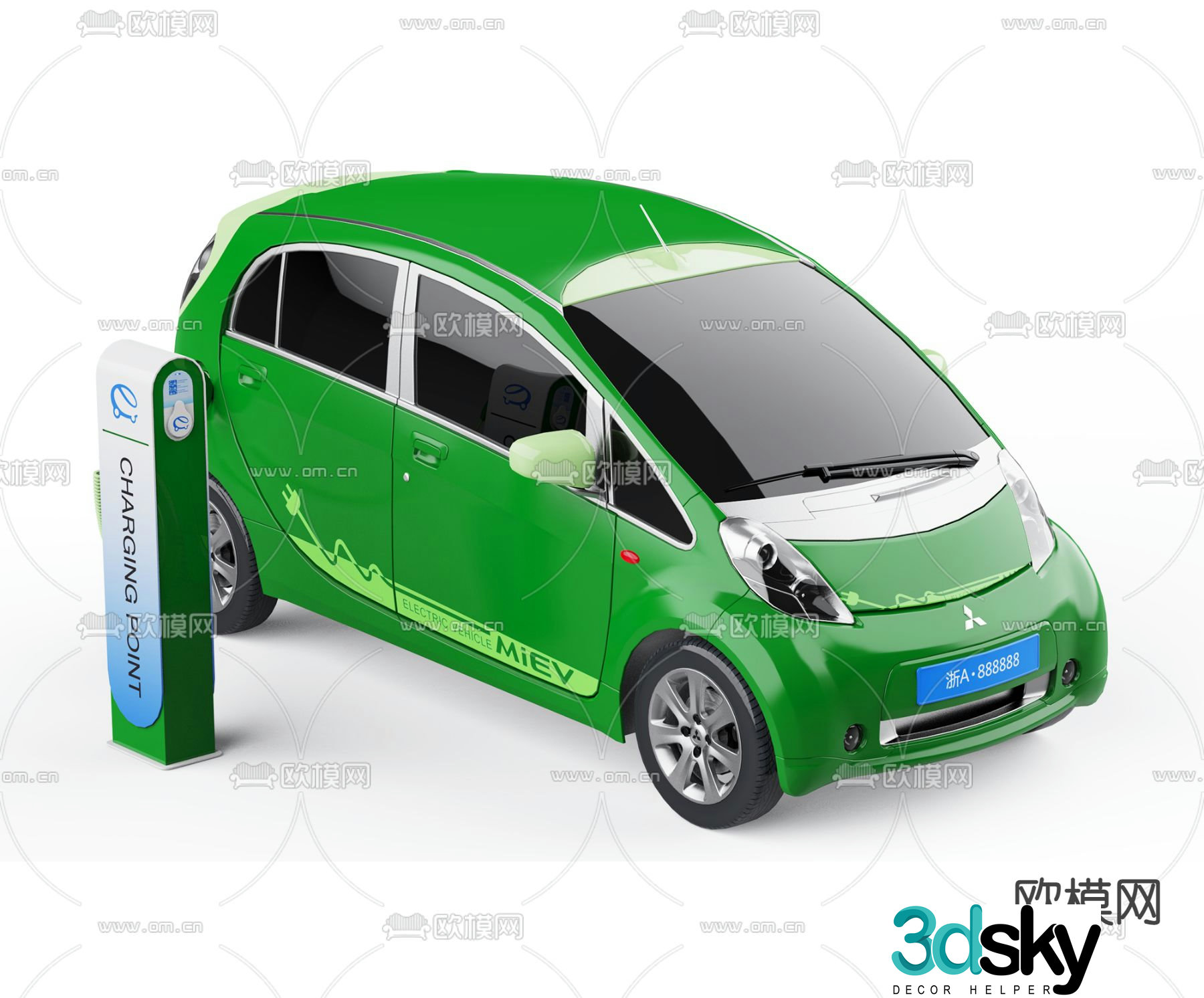 Modern new energy vehicle 3d model