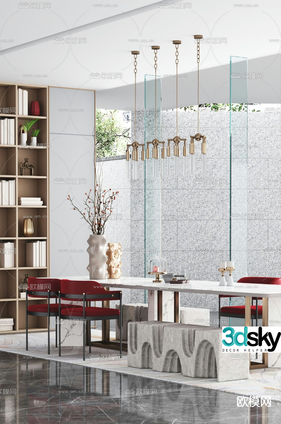 Extremely stylish design modern tea table and chair 3d model