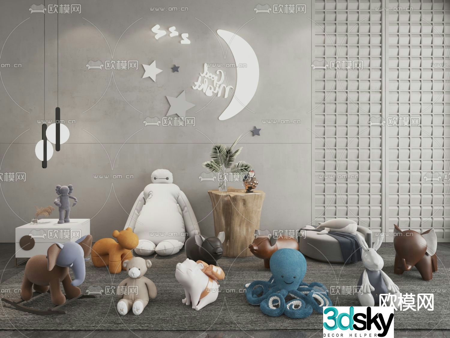Modern plush toy 3d model