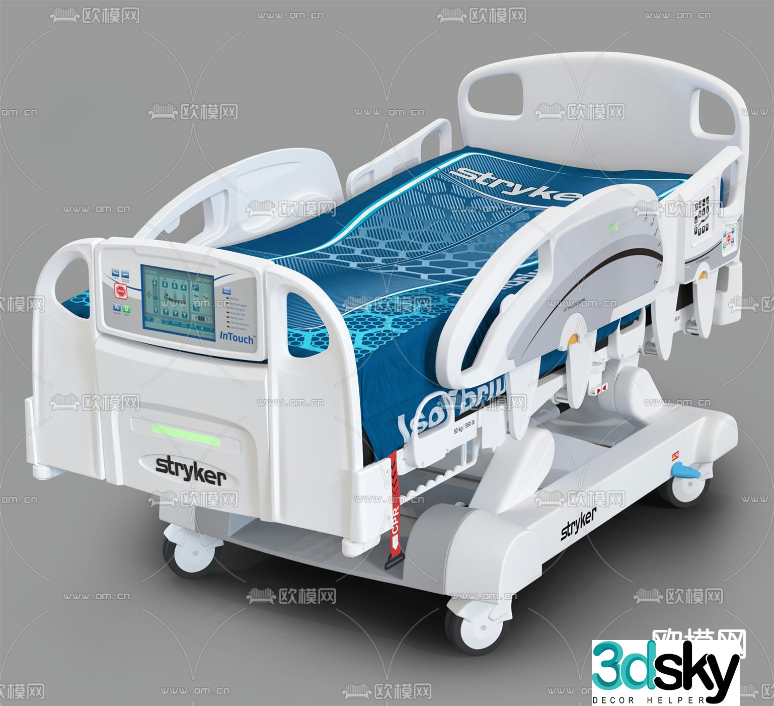 Modern hospital bed 3d model