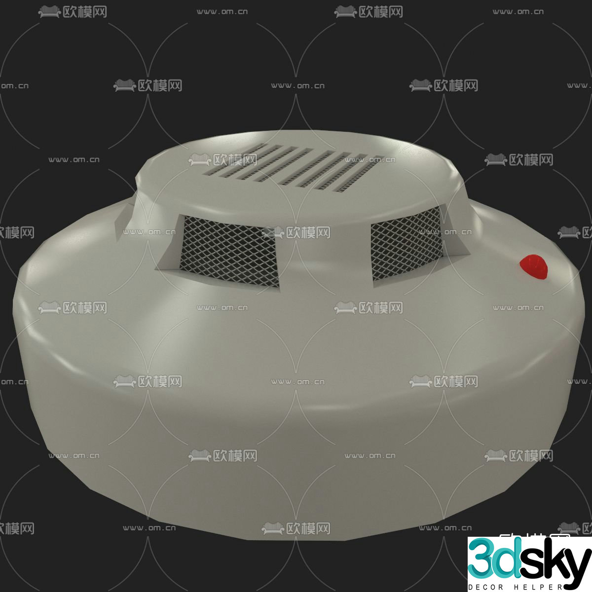Modern fire detector free 3d model