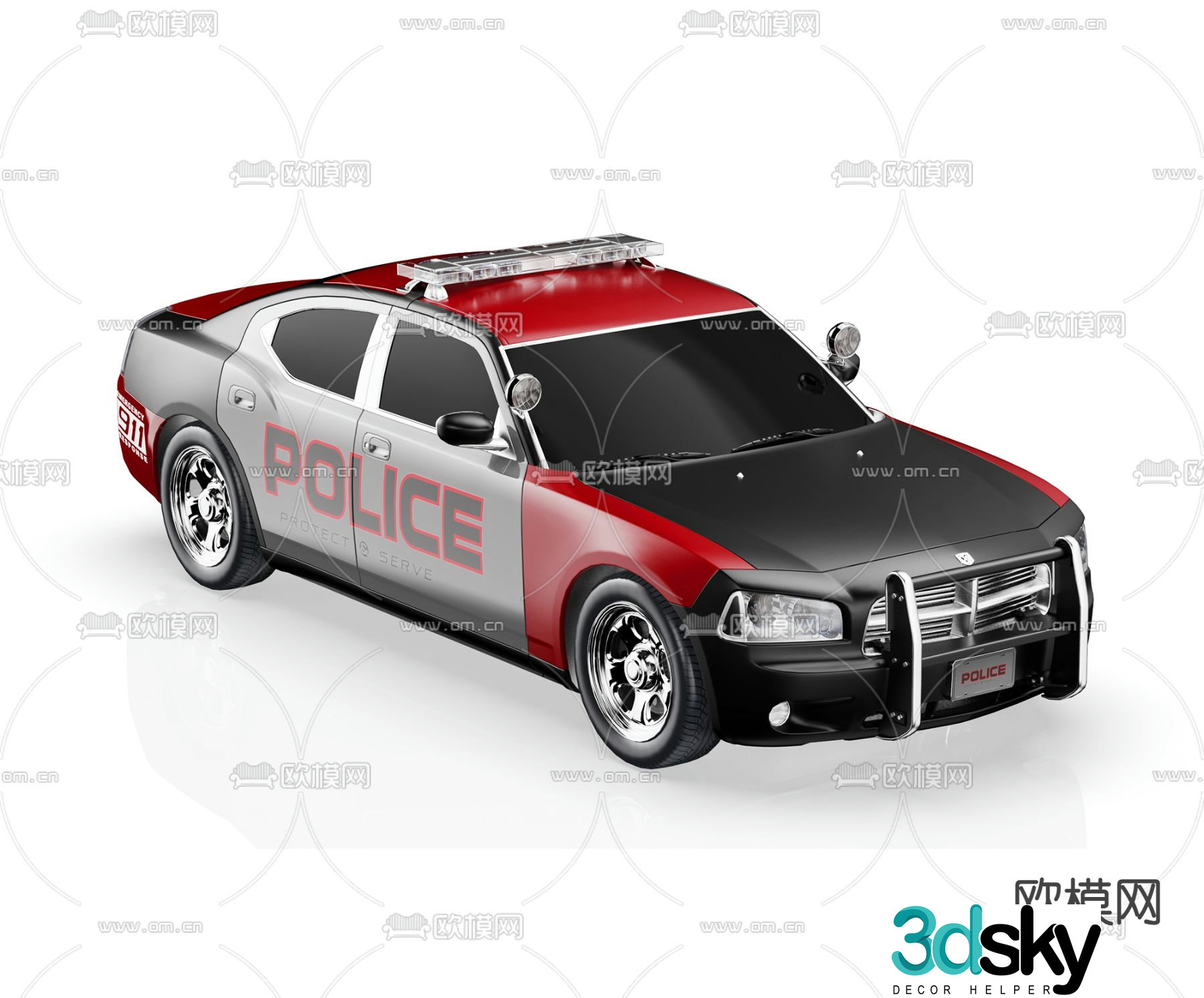 Modern police car 3d model