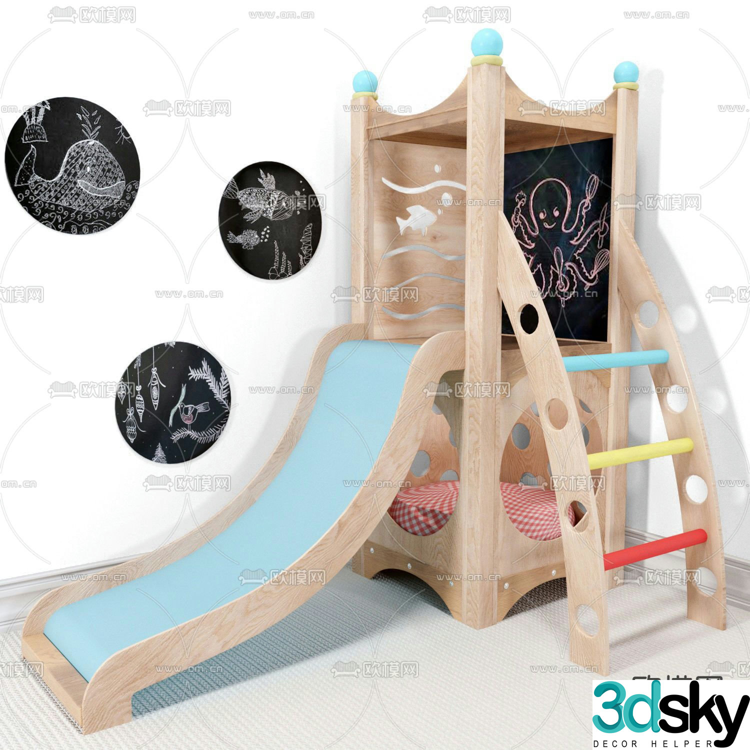 Modern children's slide ride 3d model