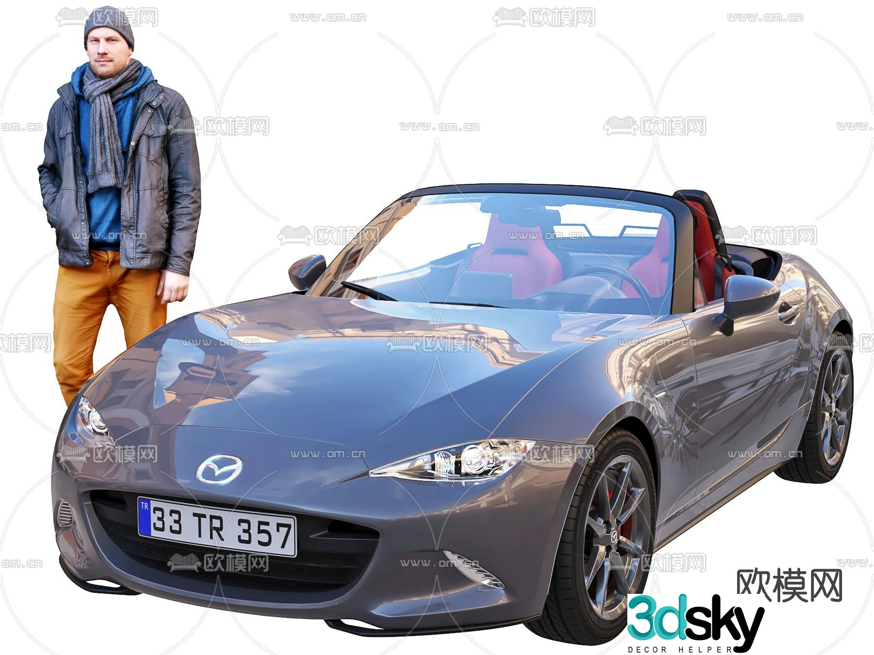 modern mazda sports car 3d model