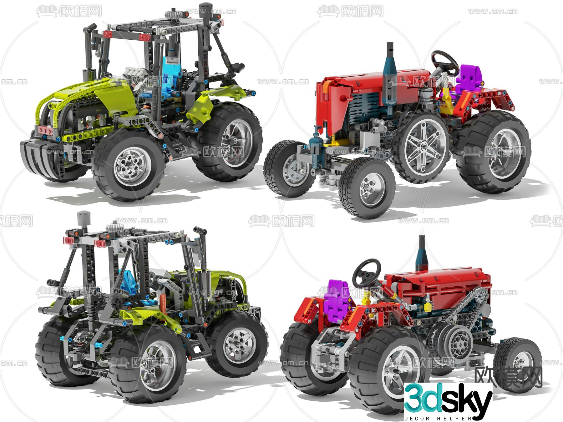 Modern lego building toy 3d model