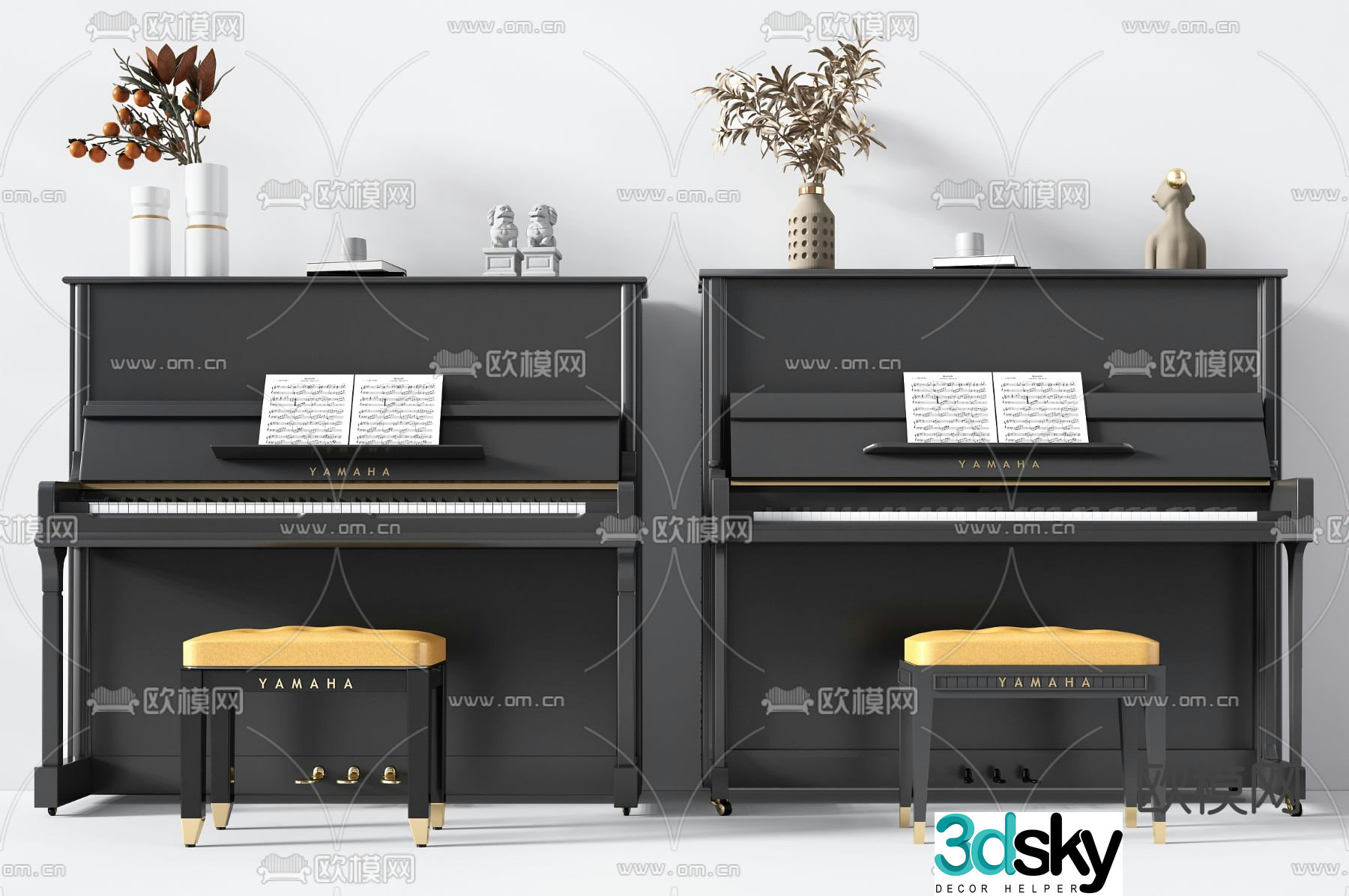 modern piano 3d model
