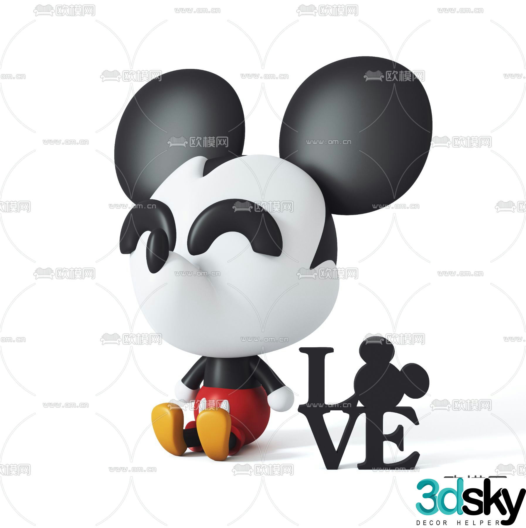 Modern Disney Mickey Mouse toy 3d model