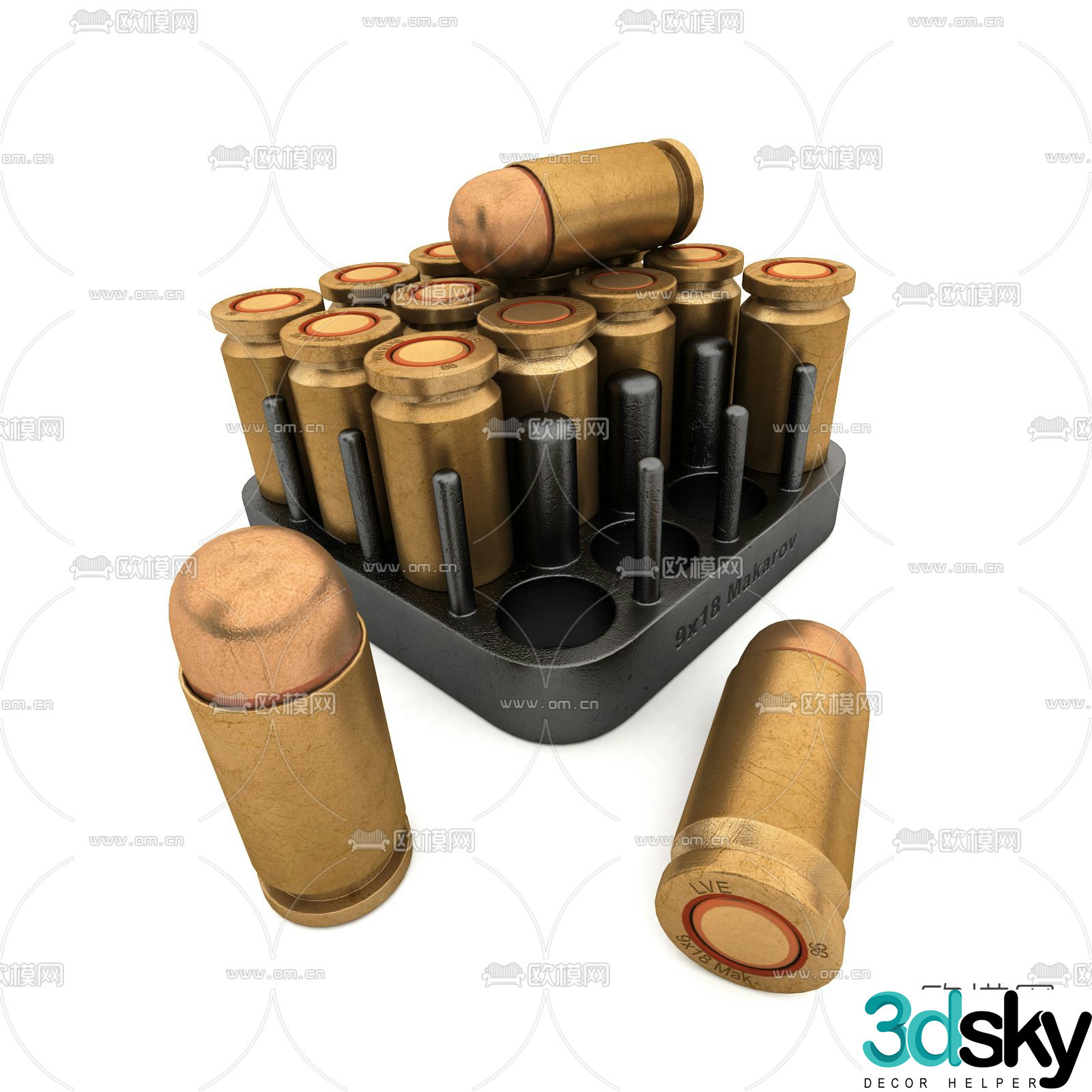 Modern bullet free 3d model