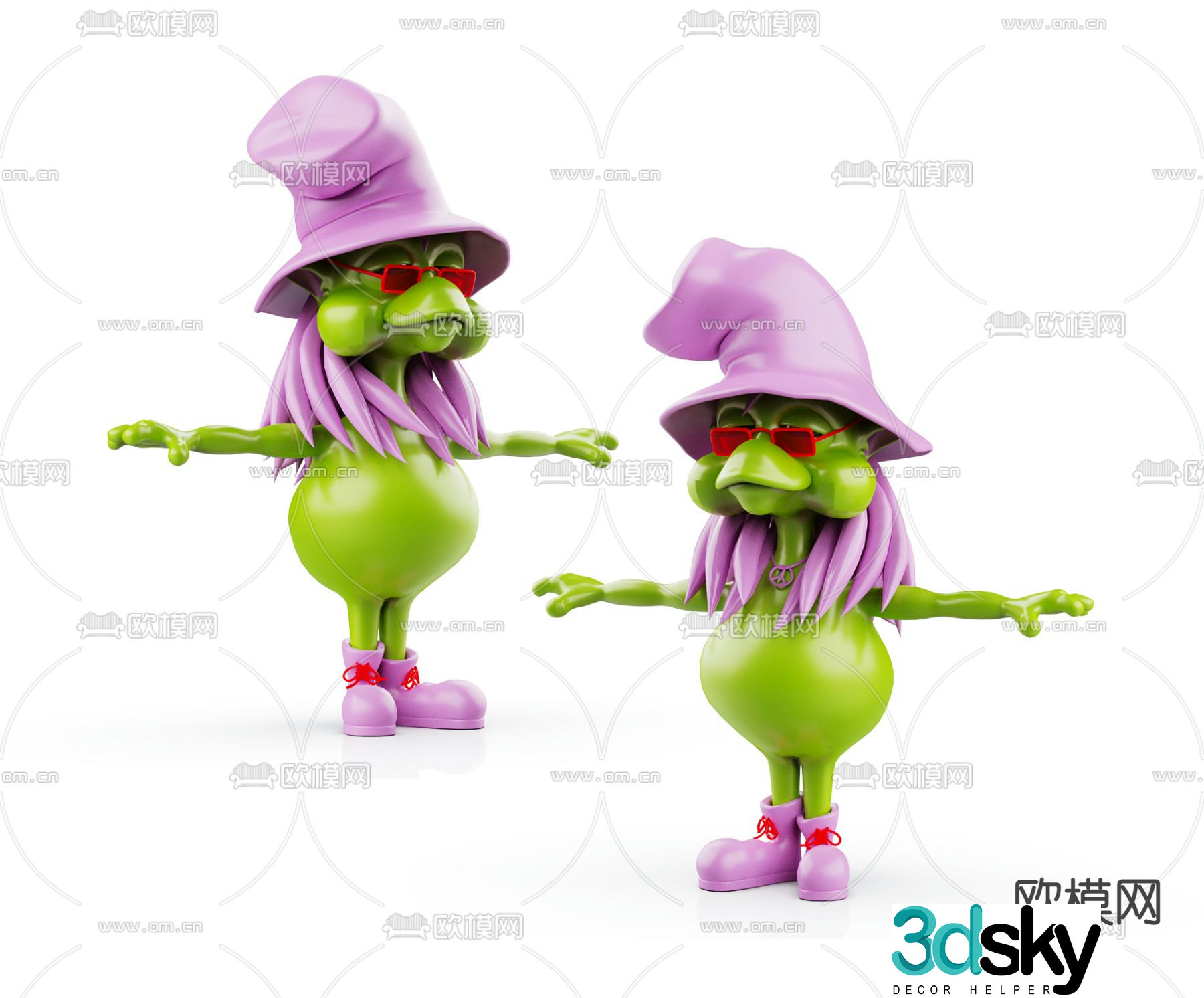 Modern cartoon doll toy 3d model
