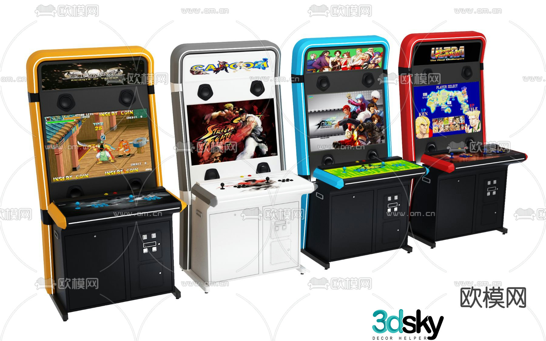 Modern gaming console arcade 3d model