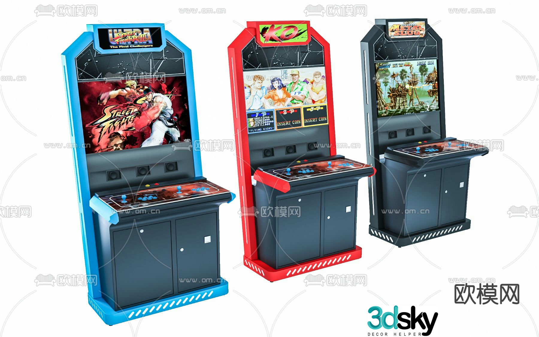 Modern gaming console arcade 3d model