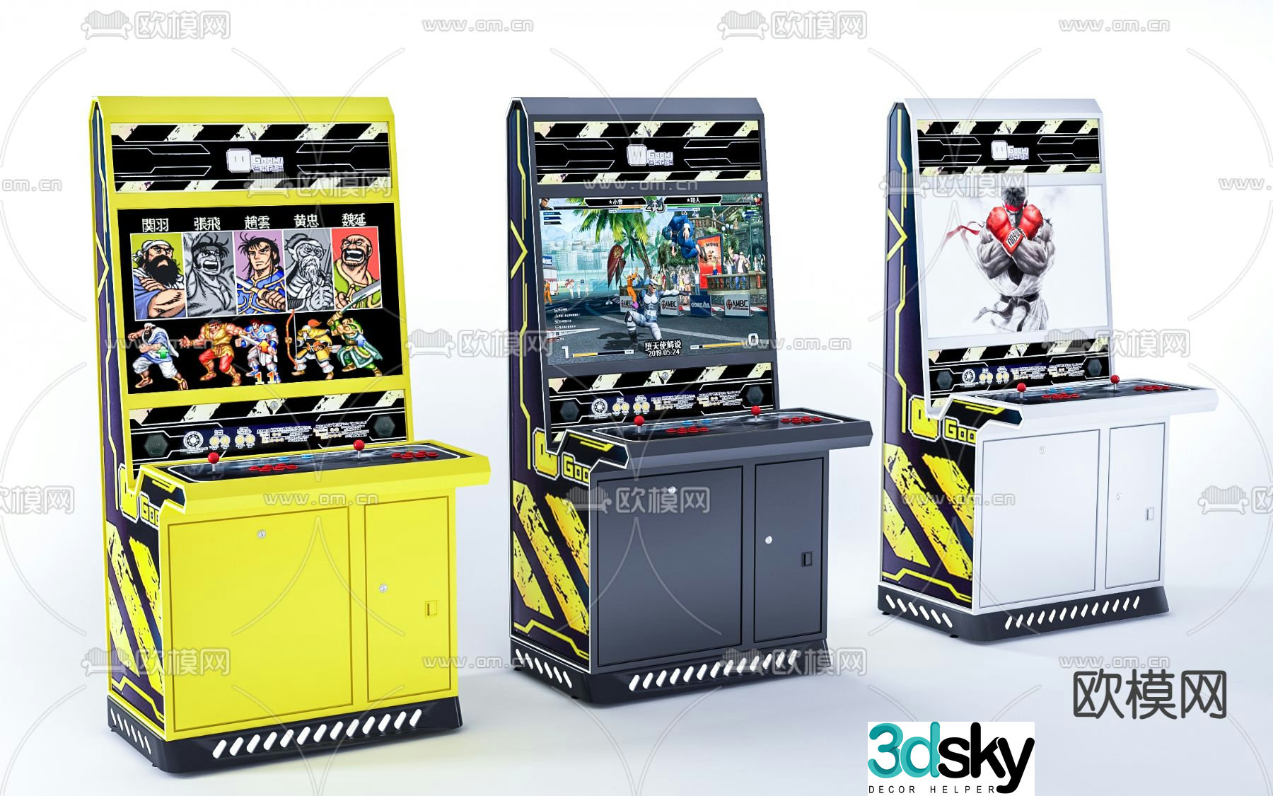 Modern arcade game machine 3d model